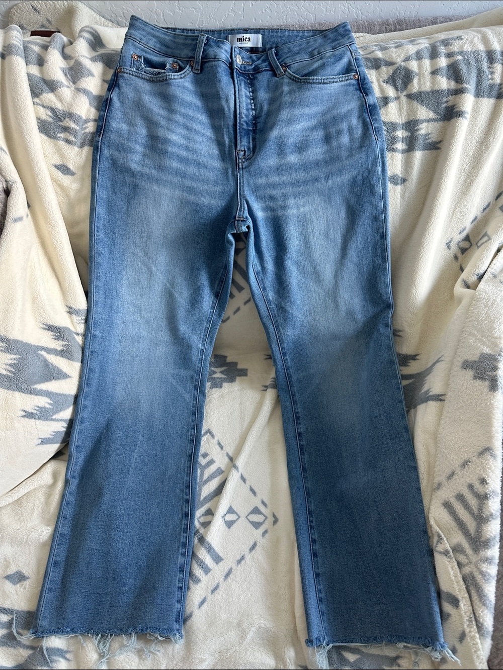 Mica Jeans Light Blue Flare Wide-Leg Denim